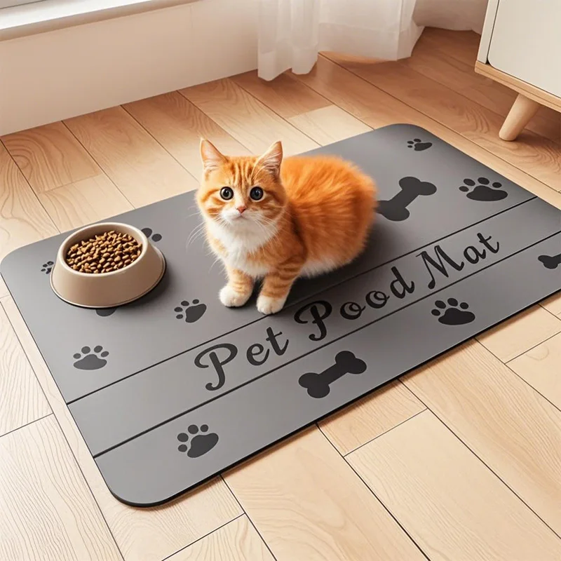 Tapete de Alimentação para Cães e Gatos 40x60cm Antiderrapante Lavável - Imagem 2