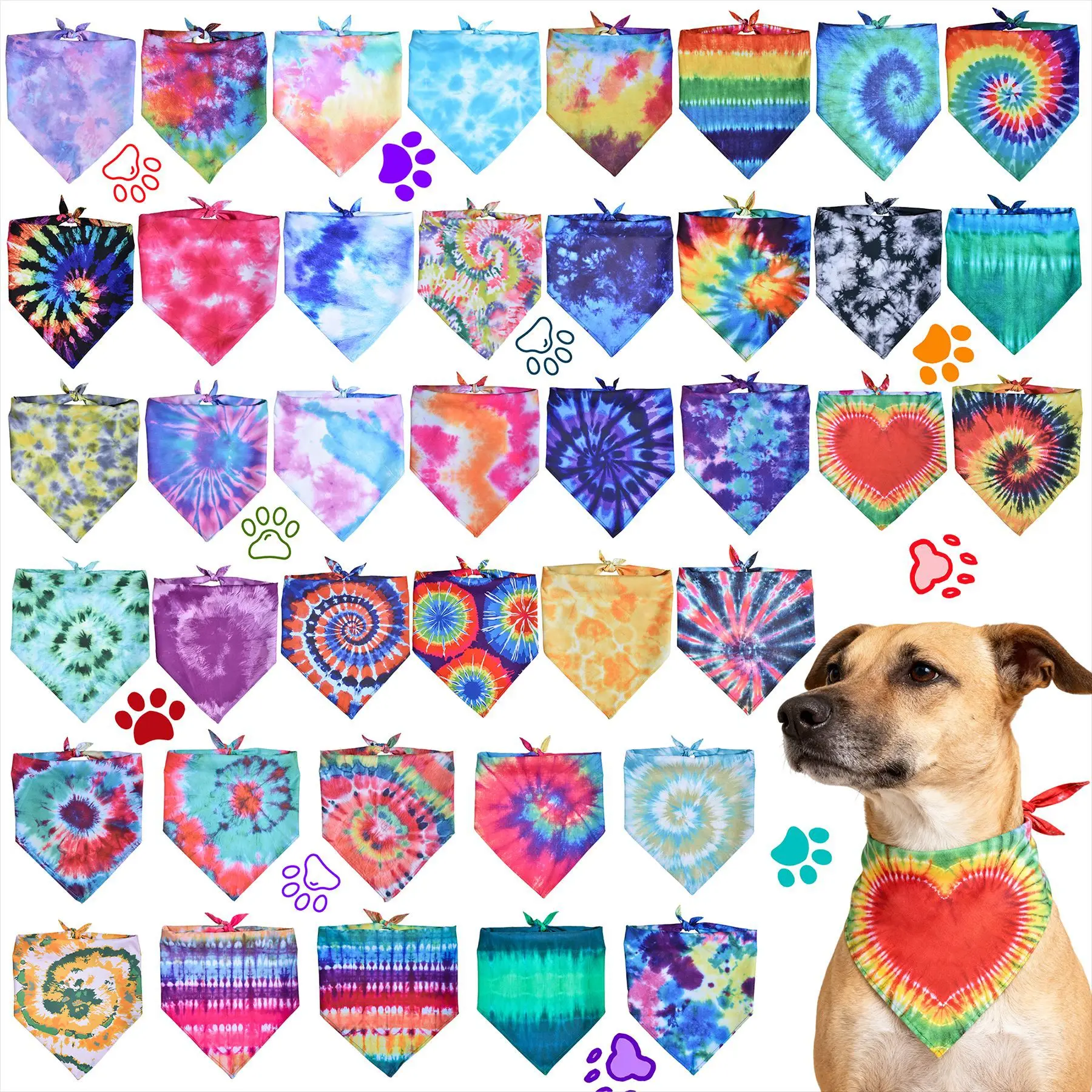 bandana tie dye para cães lavável