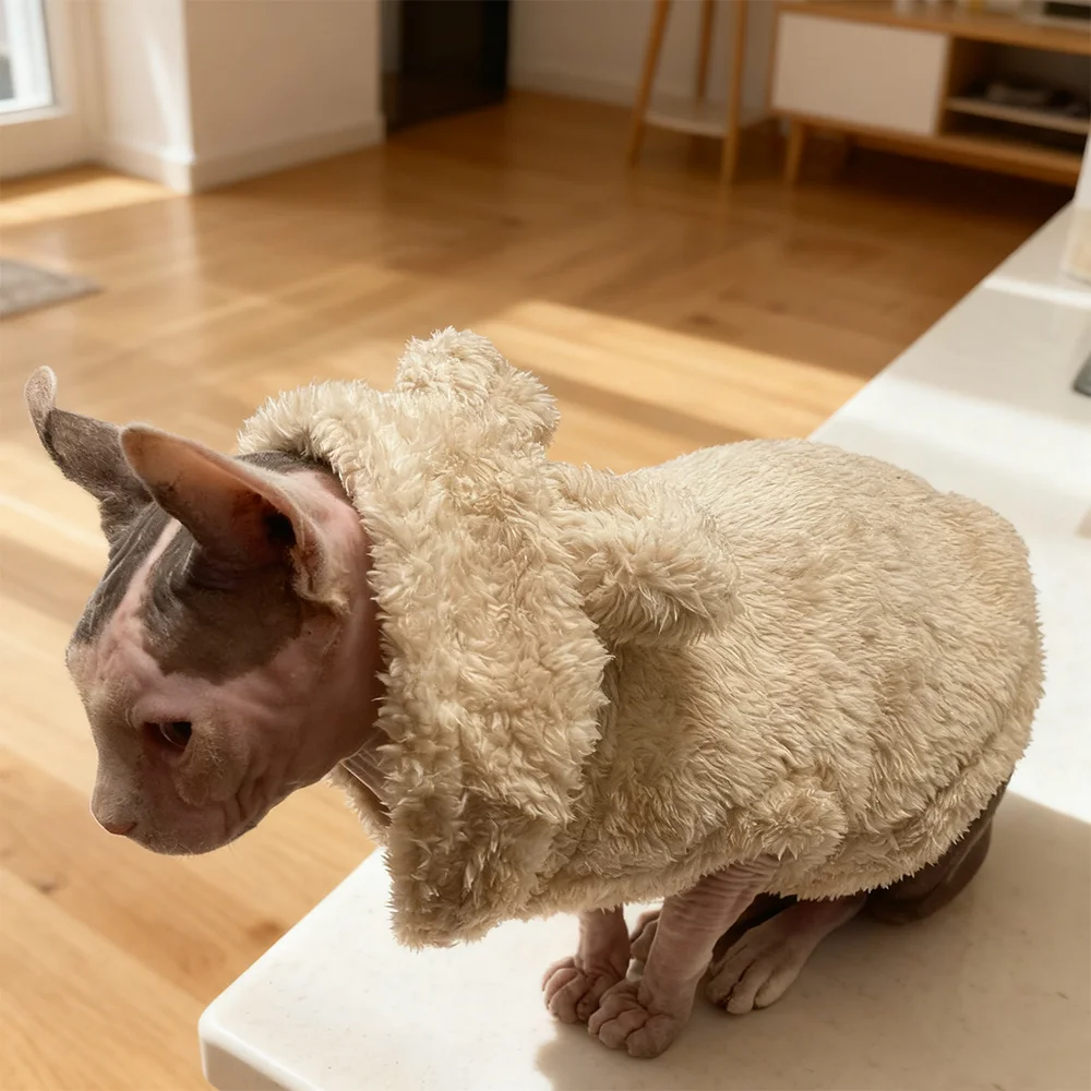 Moletom de Lã para Cães e Gatos Pequenos com Orelhas de Coelho - Imagem 2