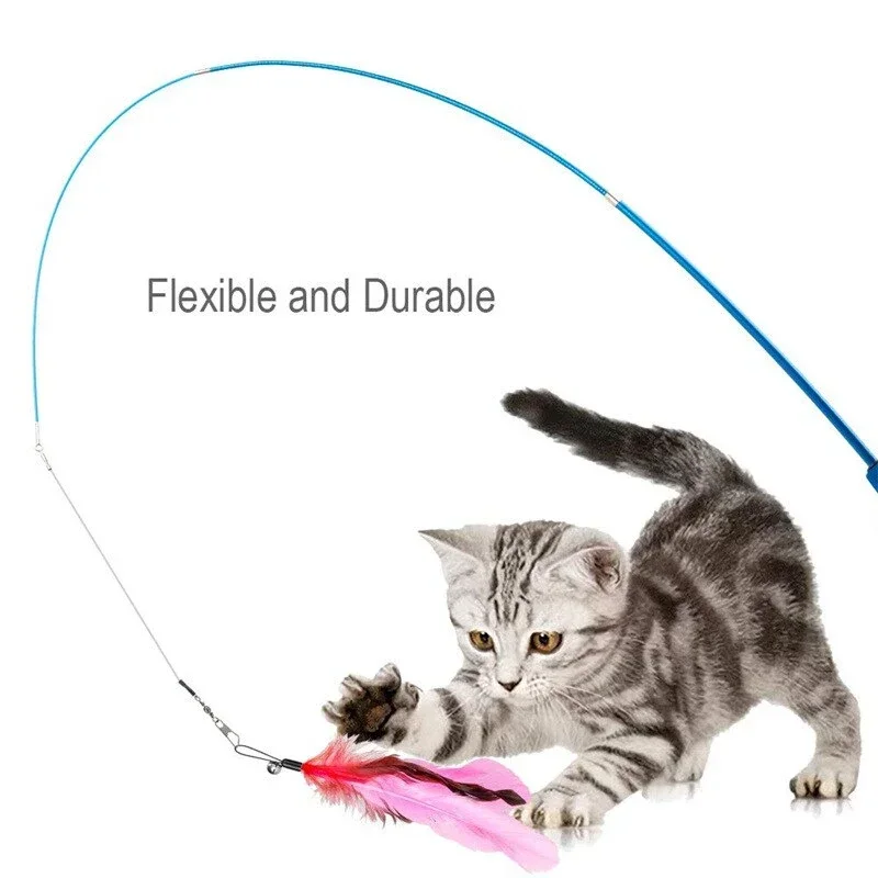 Kit Brinquedo para Gatos Varinha Retrátil com 10 Penas de Substituição - Imagem 3