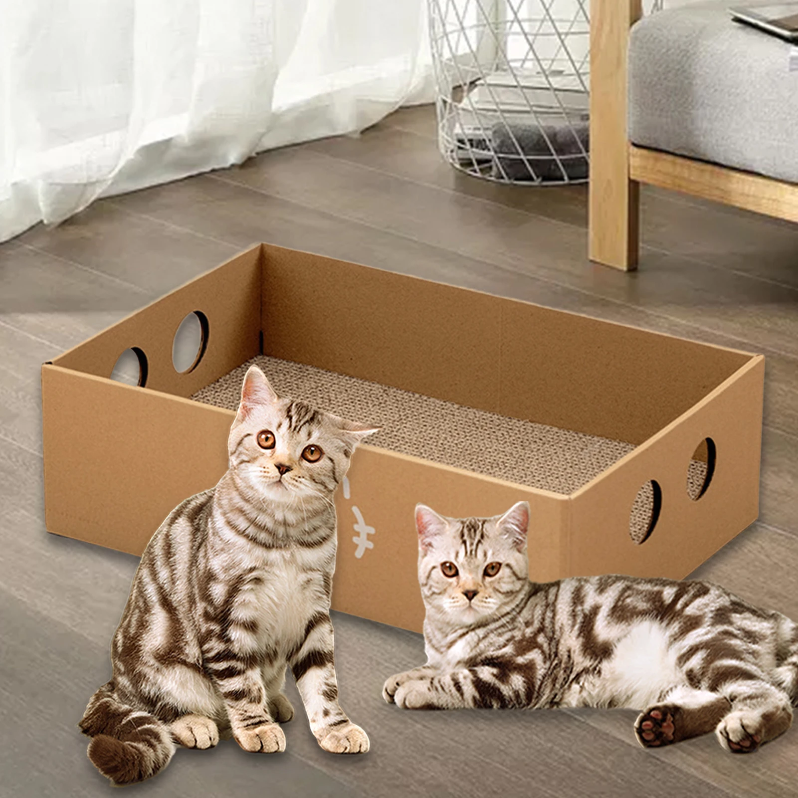 caixa arranhador para gatos de papelão ondulado