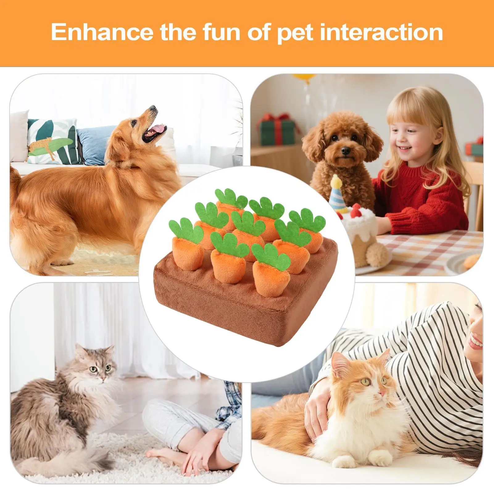 Tapete Interativo para Cães com Cenouras Removíveis e Comedouro Lento - Imagem 6