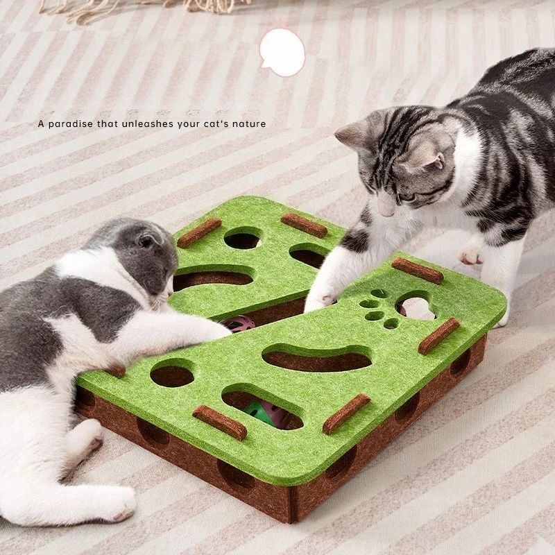 brinquedo quebra-cabeça de feltro para gatos