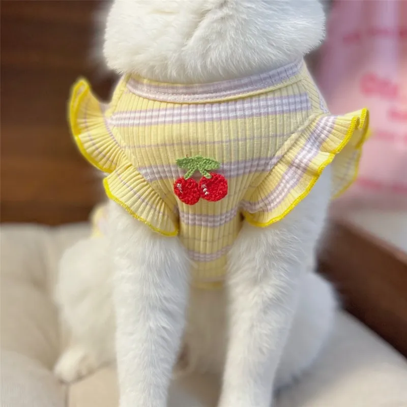 Camisa Listrada para Cães de Algodão e Poliéster - Image 4