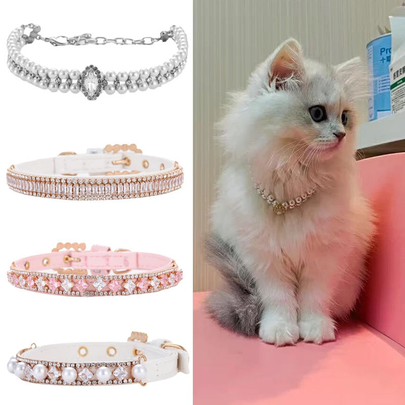 coleira de pérolas para gatos e cães pequenos