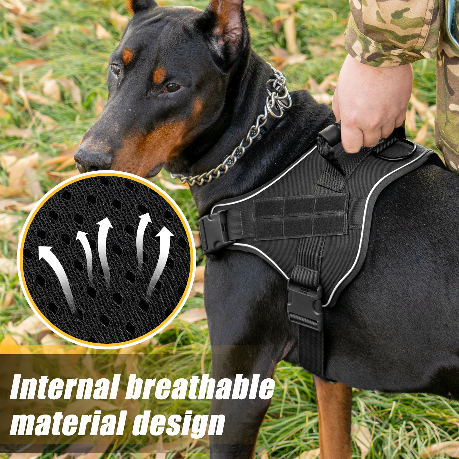 Colete Tático para Cães de Porte Pequeno, Médio e Grande, com Ajuste Seguro - Imagem 5