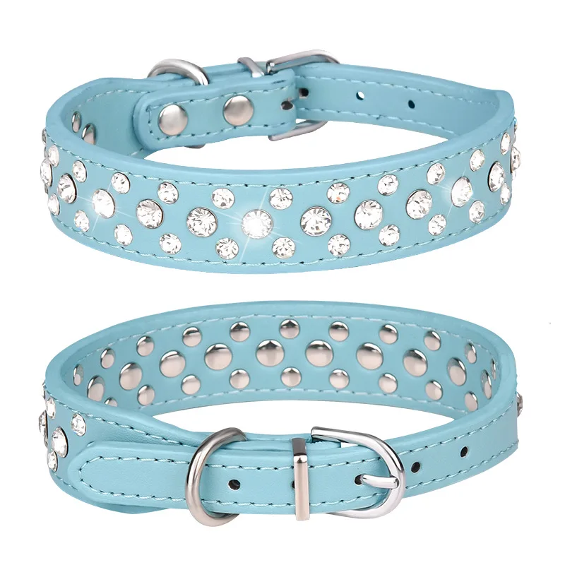Coleira para Cães e Gatos Pequenos de PU com Strass Ajustável - Imagem 6