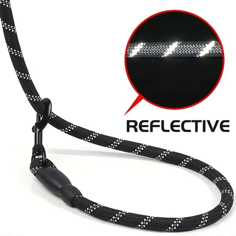 Coleira Refletiva para Cães de Nylon com Alça Acolchoada para Passeios Noturnos - Imagem 4