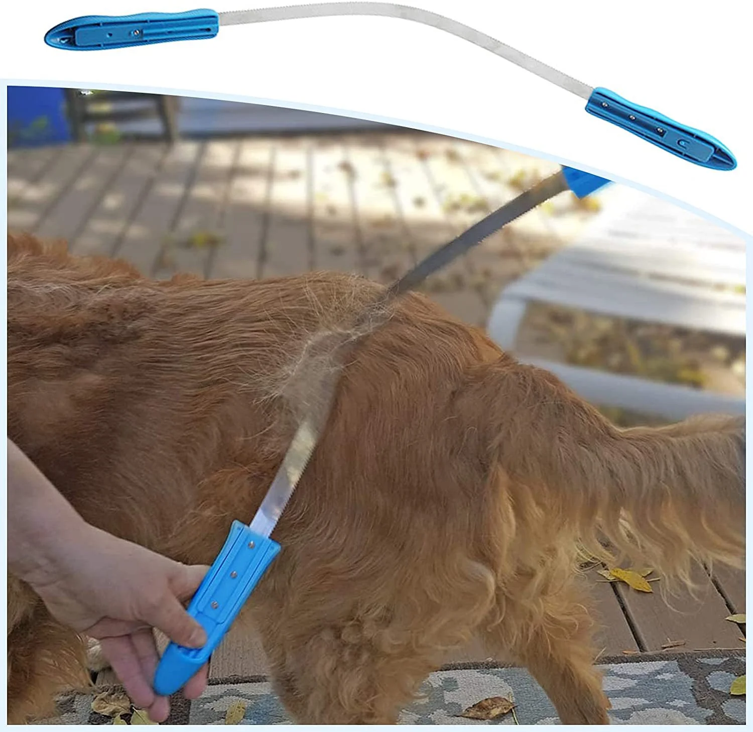 Escova de Tosa para Cães de Pelo Longo Remove Pelos Soltos - Imagem 4