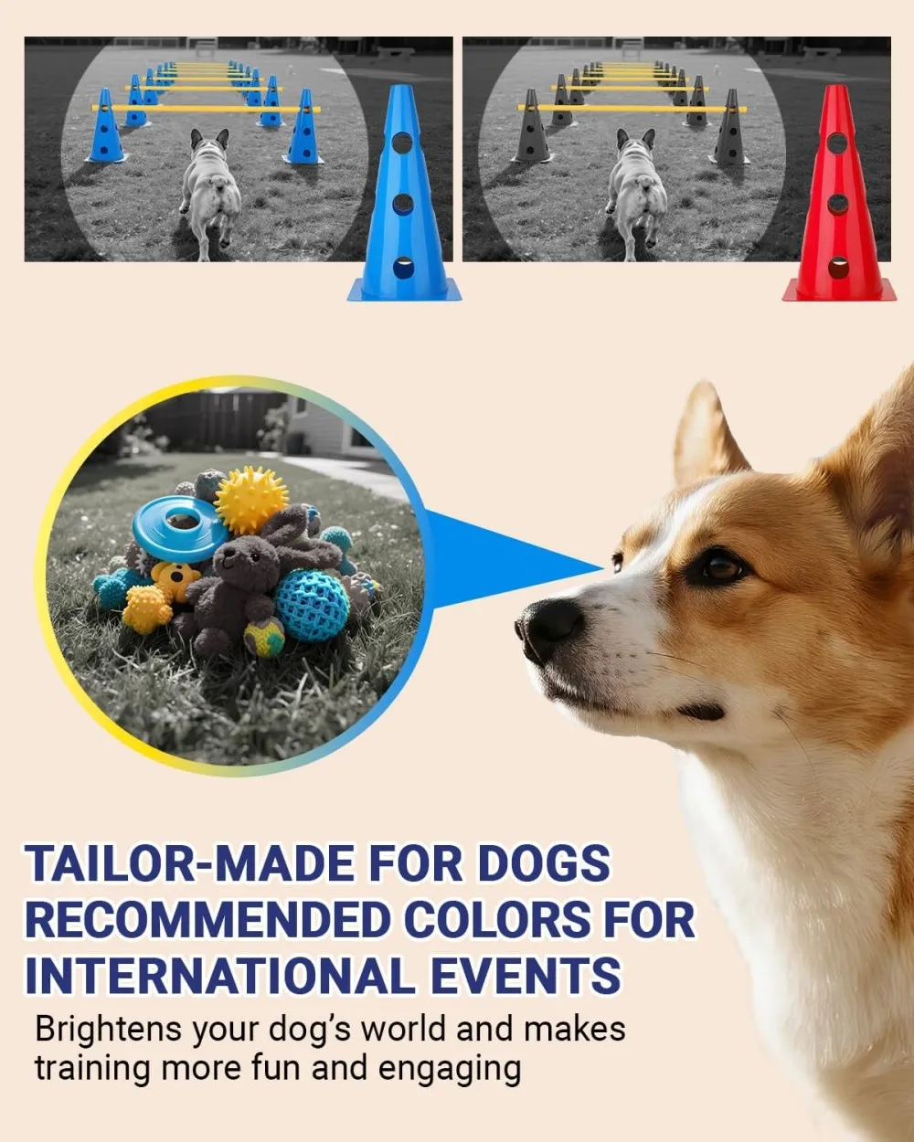 Conjunto de Agilidade para Cães com Barra de Salto para Treinamento - Imagem 2