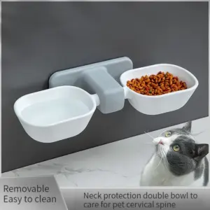 tigela dupla para gatos e cães ajustável