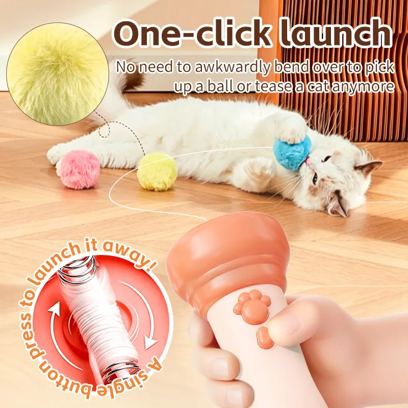 Varinha Elétrica para Gatos com Lançador Retrátil e Estampa de Pata - Imagem 5