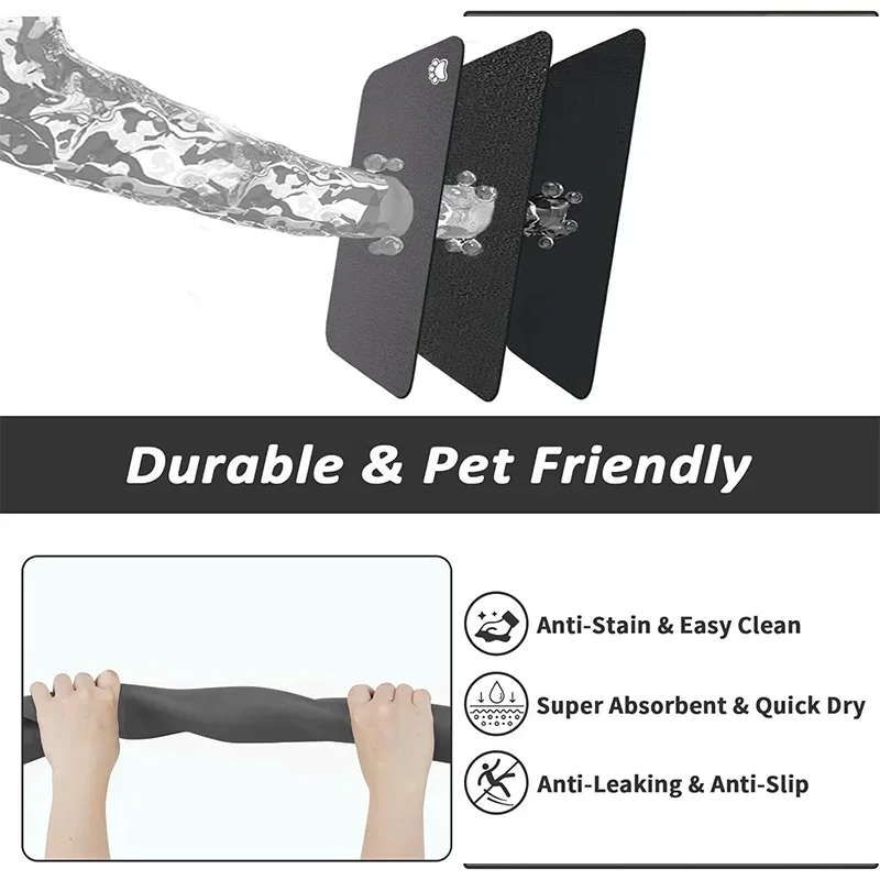 Tapete Absorvente para Cães e Gatos para Comida e Água Antiderrapante - Imagem 6
