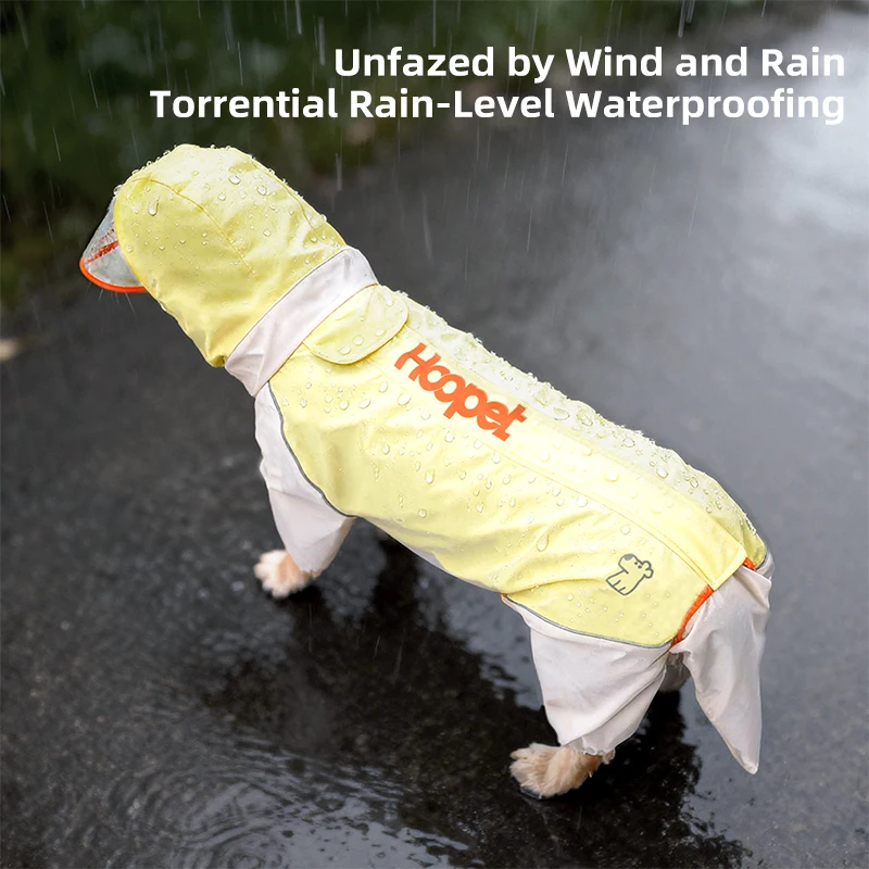 Capa de Chuva para Cães Grandes Impermeável Amarela - Imagem 4
