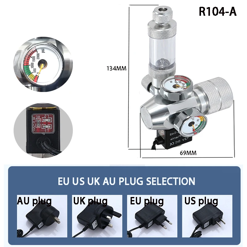 Regulador CO2 ZRDR para Aquário com Válvula Solenoide e Contador de Bolhas - Imagem 3