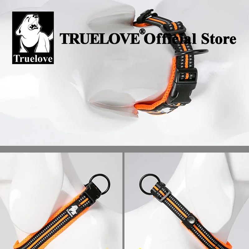 Coleira Truelove para Cães de Nylon Ajustável Refletiva para Passeio Noturno - Imagem 4