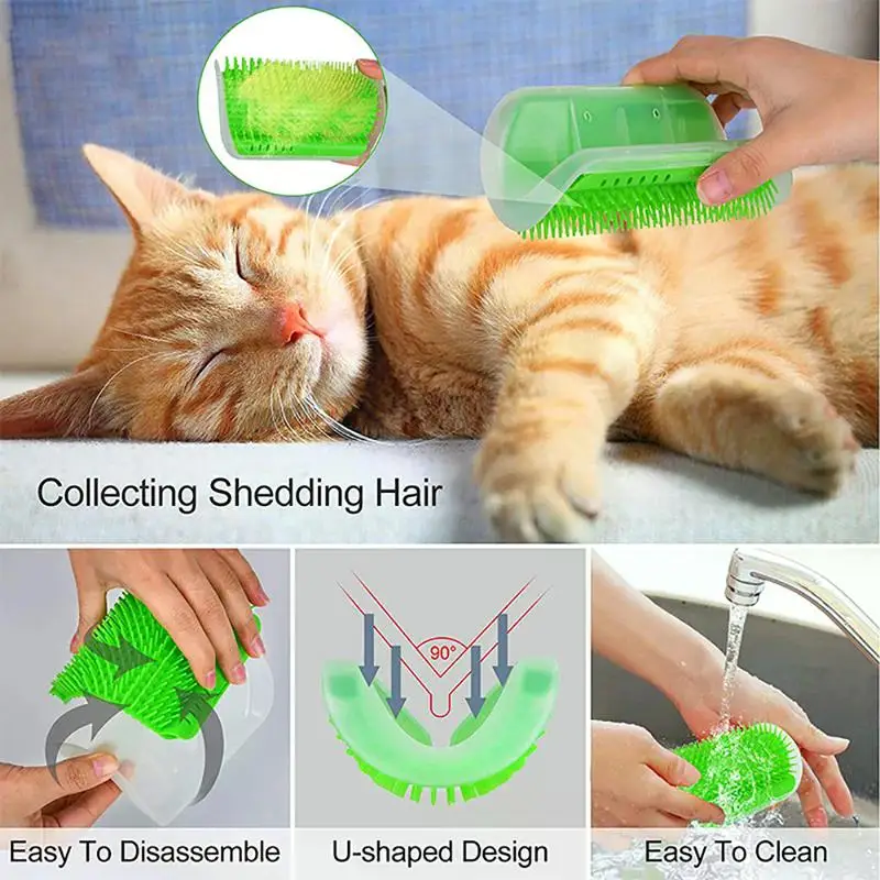 Massageador e Escova para Gatos de Plástico PP com Fixação em Mesa - Imagem 4
