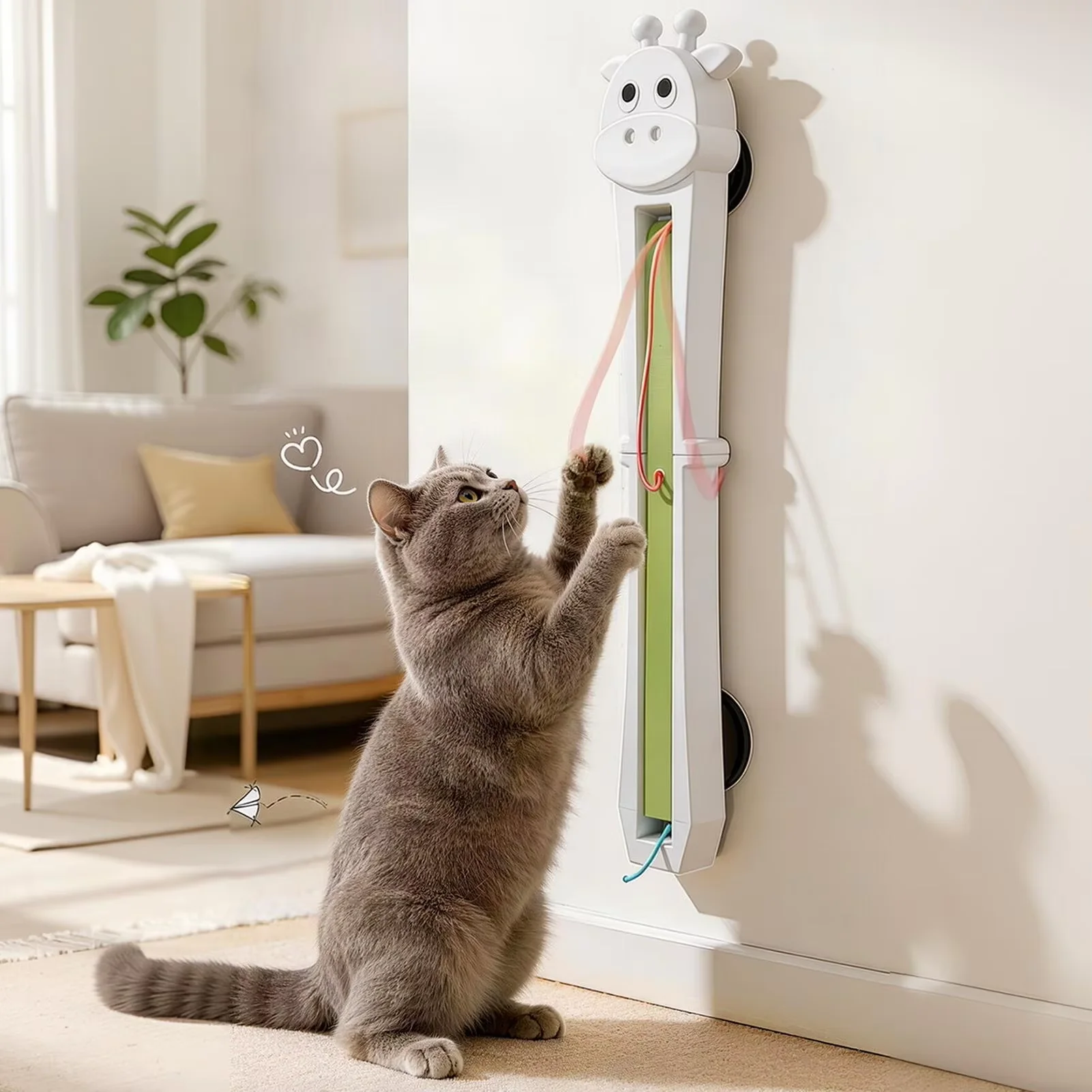 Brinquedo Interativo para Gatos com Varinha de Corda Móvel - Imagem 3