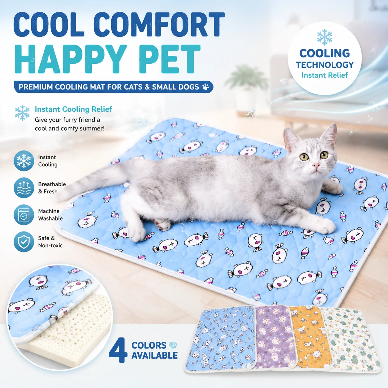 tapete de resfriamento para cães e gatos