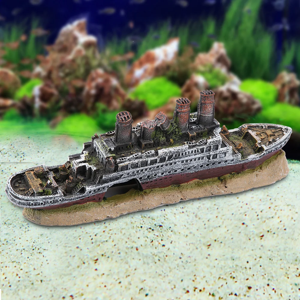 Ornamento Titanic para Aquário de Resina com Toca Esconderijo - Imagem 4