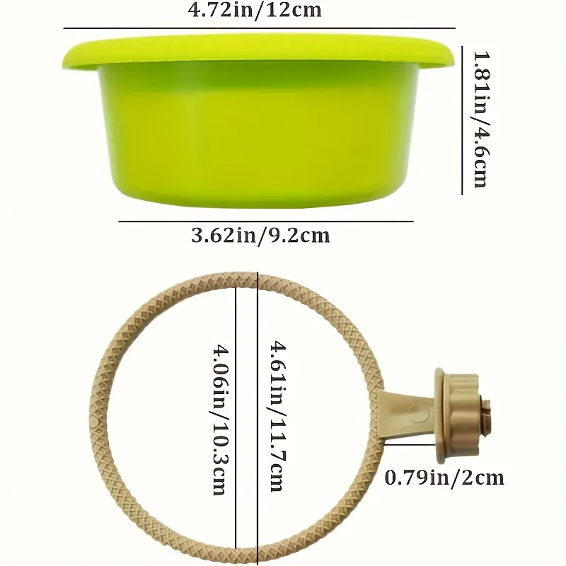 Banheira para Pássaros com Anel de Montagem na Gaiola Verde 12 cm - Imagem 2