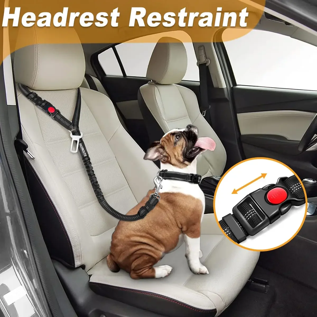 Cinto de Segurança para Cães Ajustável para Viagem - Imagem 2