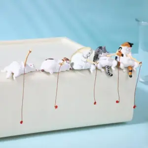 decoração aquário gato pescador