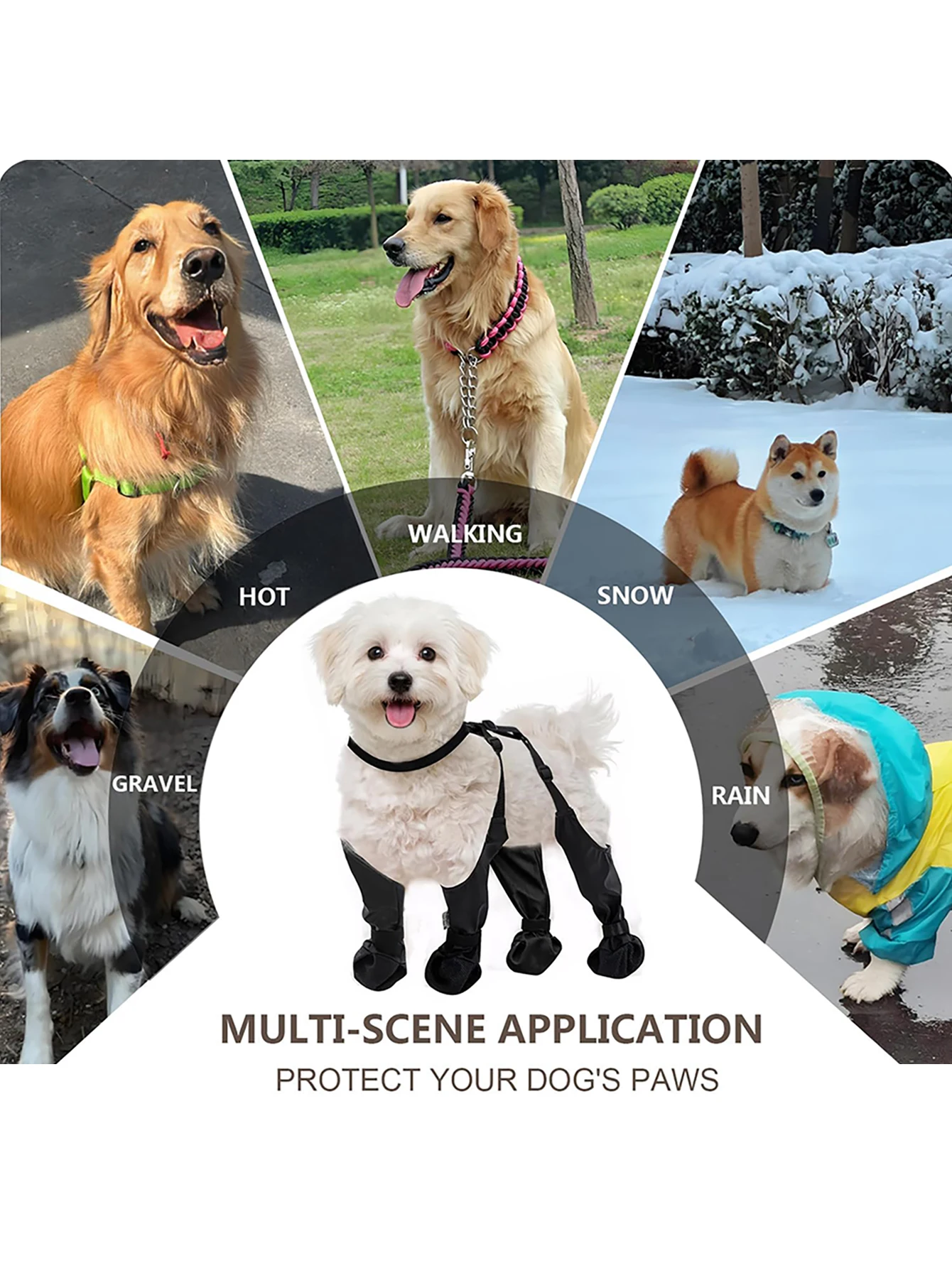 Botas para Cães Pequenos e Médios Impermeáveis com Cadarço Ajustável - Imagem 3