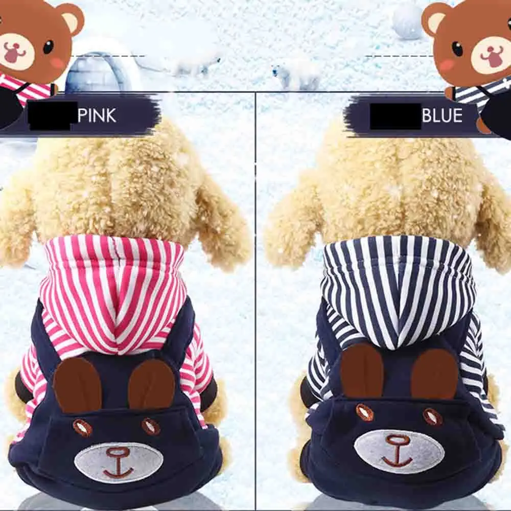 Roupa para Cães e Gatos de Pelúcia com Capuz de Urso - Imagem 4