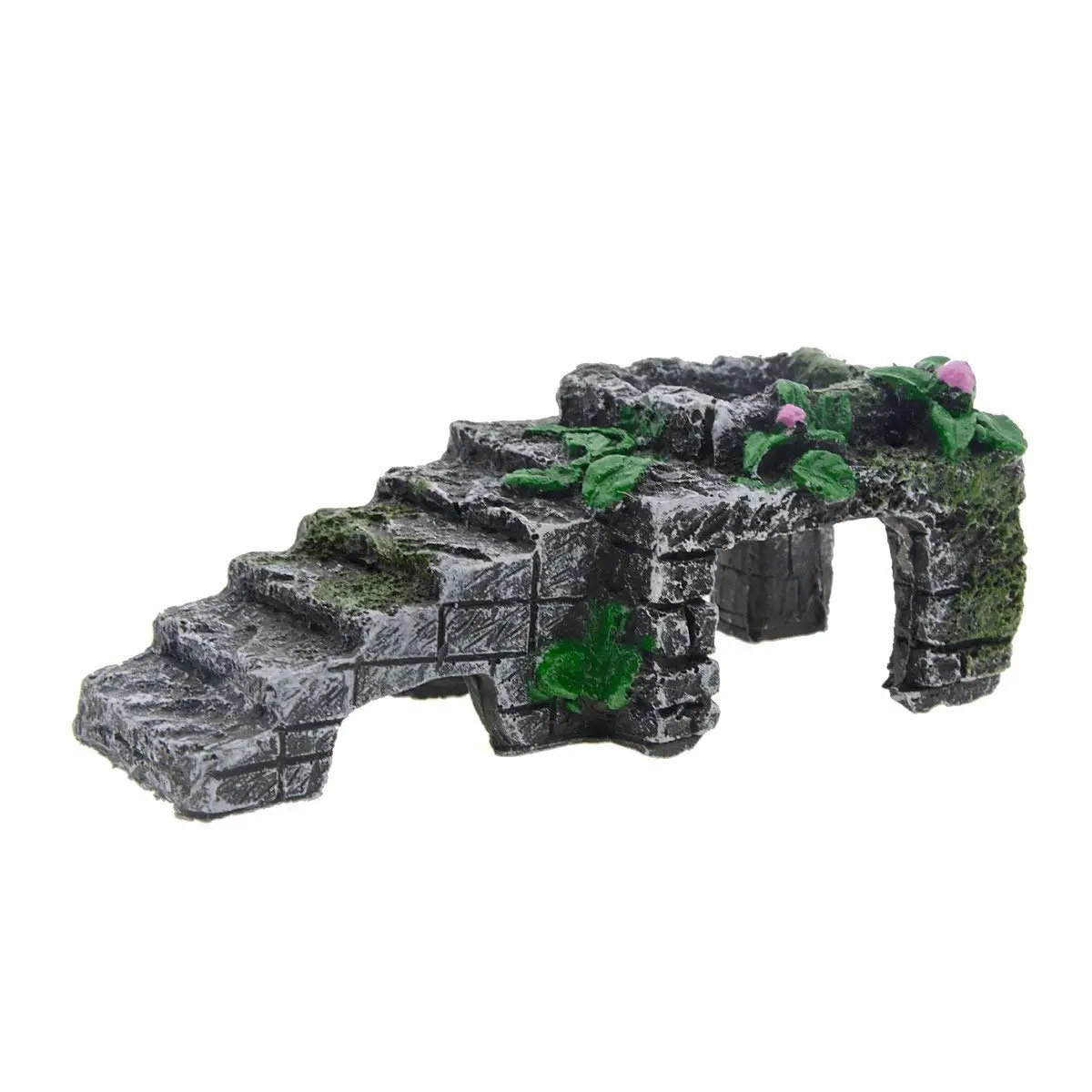 Ornamento de Aquário Ruínas Antigas de Resina com Escadas para Répteis - Imagem 5