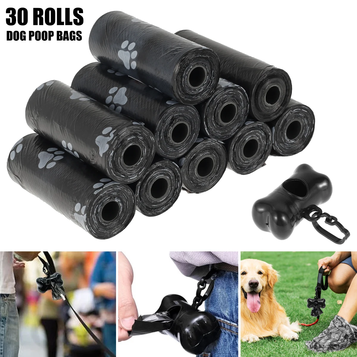 Sacos Higiênicos para Cães Biodegradáveis com 30 Rolos e Dispensador - Imagem 2
