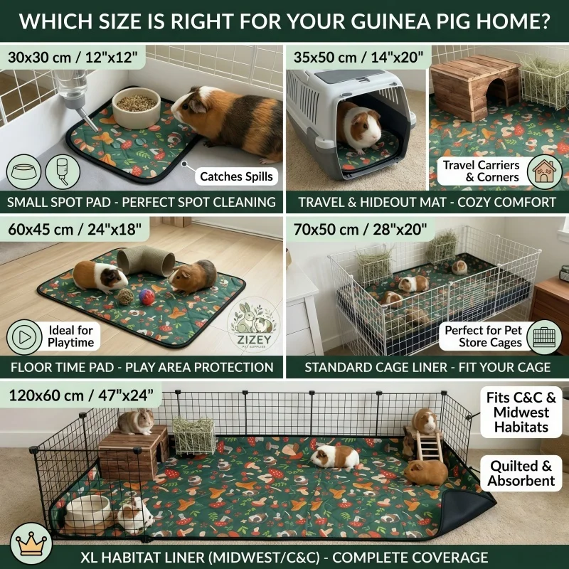 Tapete Lavável para Hamster e Coelhos com Forro Antiderrapante - Imagem 2