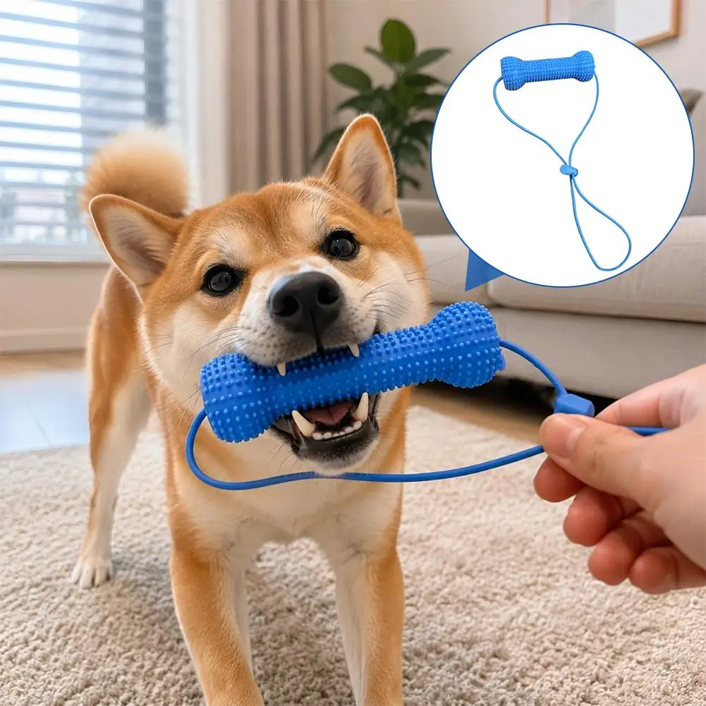 Brinquedo de Mastigar para Cães TPR Macio 10 cm com Cordão Ajustável - Imagem 4