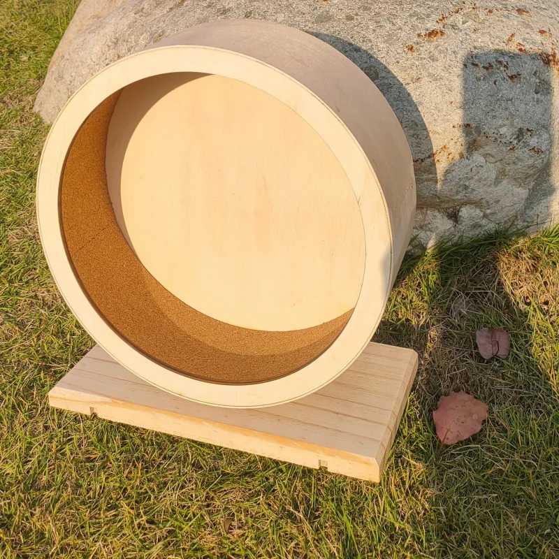 Roda de Hamster de Madeira com Suporte para Exercícios - Imagem 3