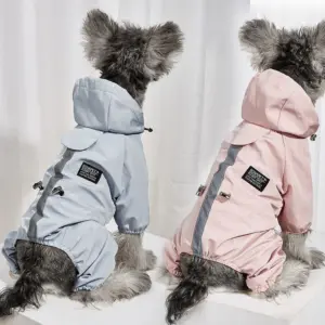 capa de chuva para cães com alça refletiva