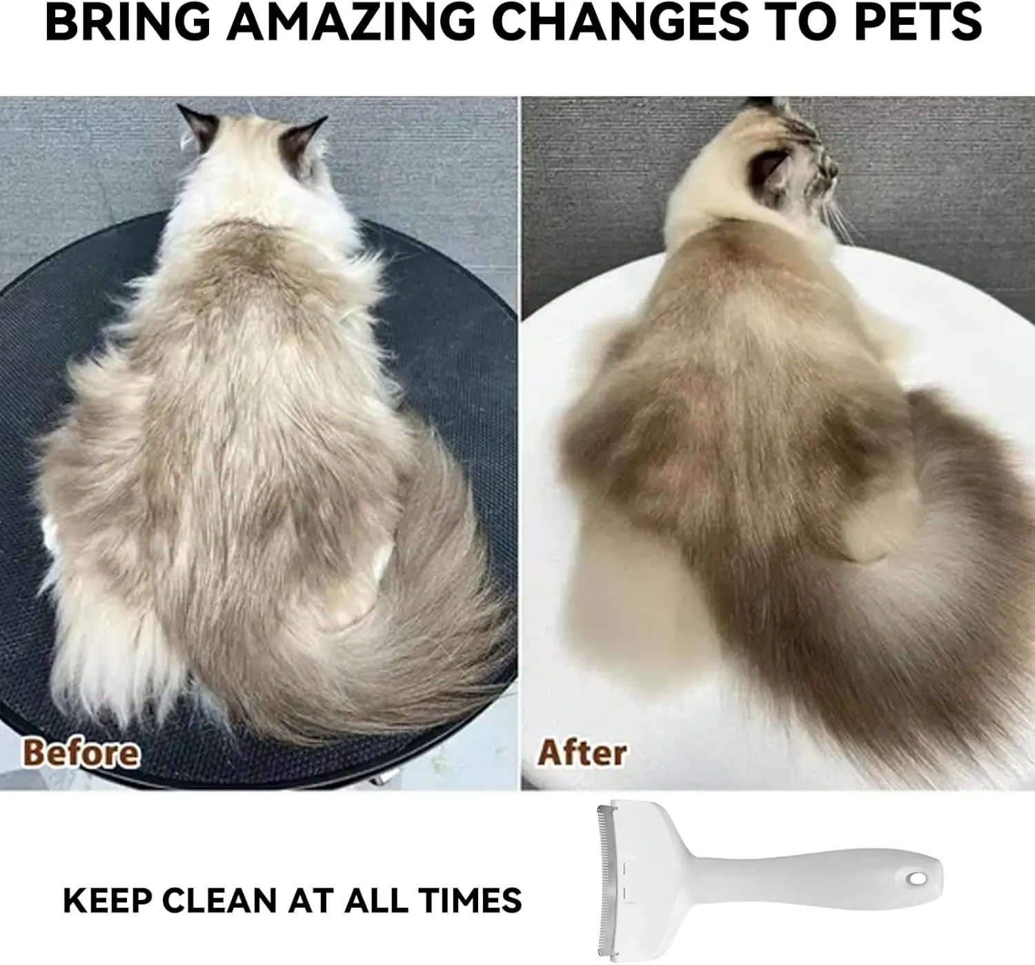 Escova Desembaraçadora V-Tooth para Cães e Gatos, Uso Diário - Imagem 2