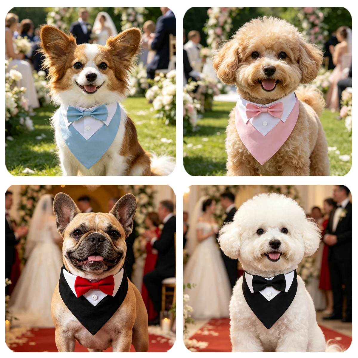Gravata Borboleta para Cães e Gatos Ajustável para Festas - Imagem 3
