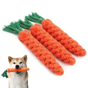 brinquedo cenoura para cães de corda de algodão