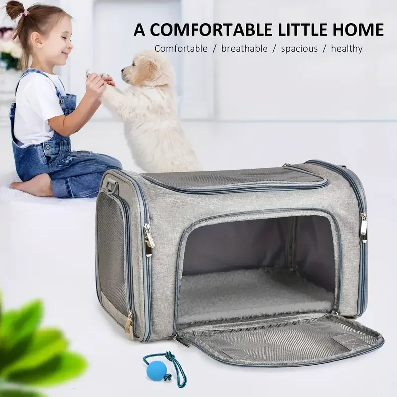 Mochila de Transporte para Cães e Gatos Pequenos Dobrável com Ventilação Lateral - Imagem 3