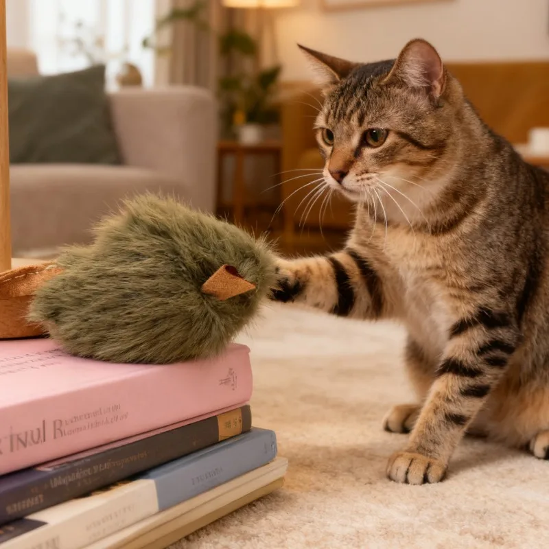 Brinquedo de Pelúcia para Gatos: Rato Simulado com Som e 14 cm - Imagem 2