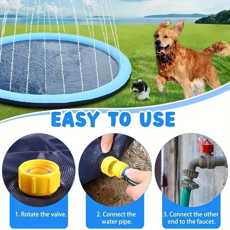 Piscina Inflável para Cães Fonte Interativa 200 cm PVC Durável - Image 5