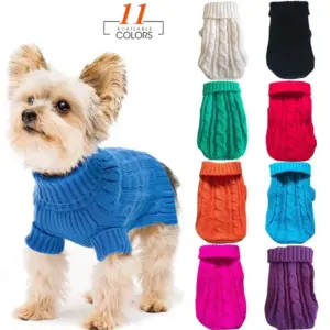 roupa de inverno de malha para cães