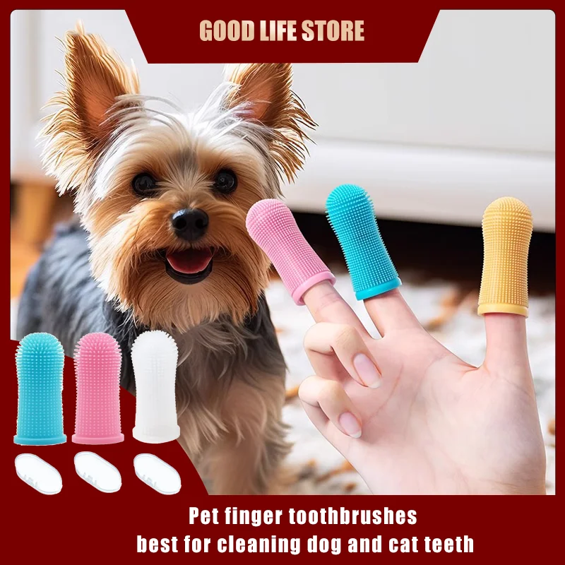 escova de dentes de dedo para cães e gatos