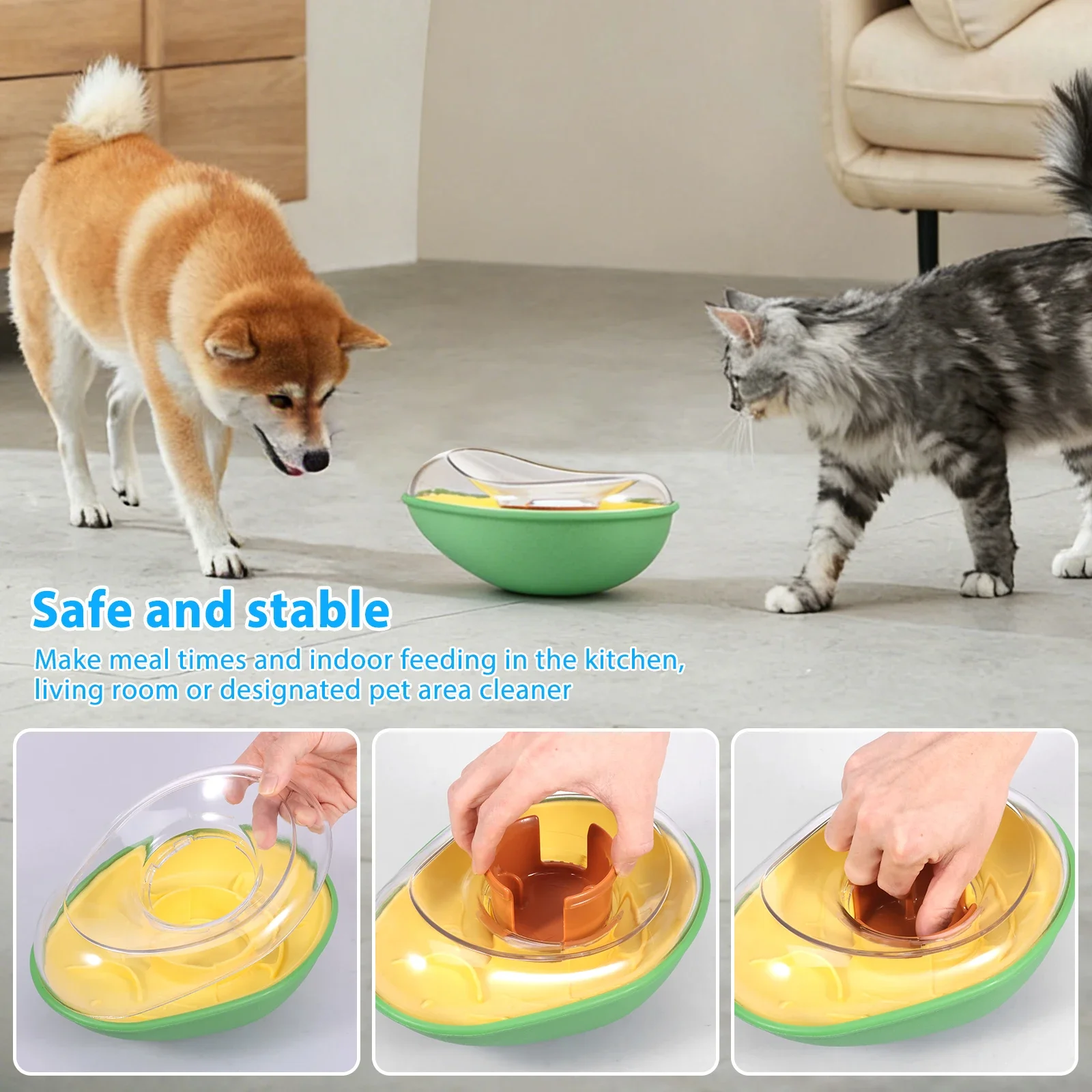 Brinquedo Dispensador de Petiscos para Cães e Gatos, Formato Abacate, Antiderramamento - Image 4
