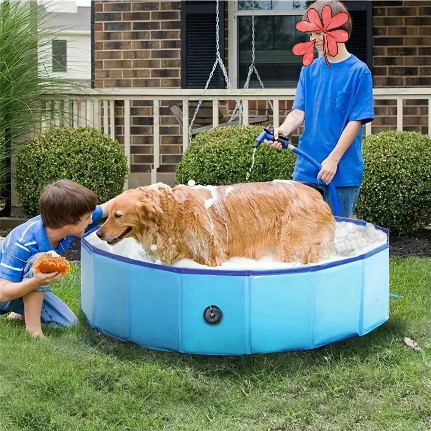 Piscina Dobrável para Cães e Gatos Grande para Uso Externo - Image 3