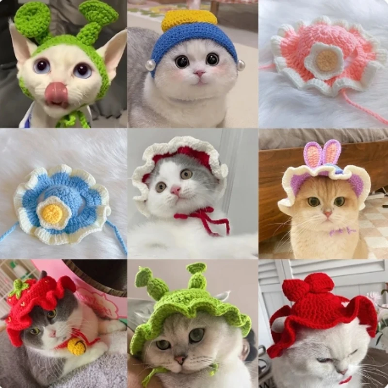 chapéu de malha para gato