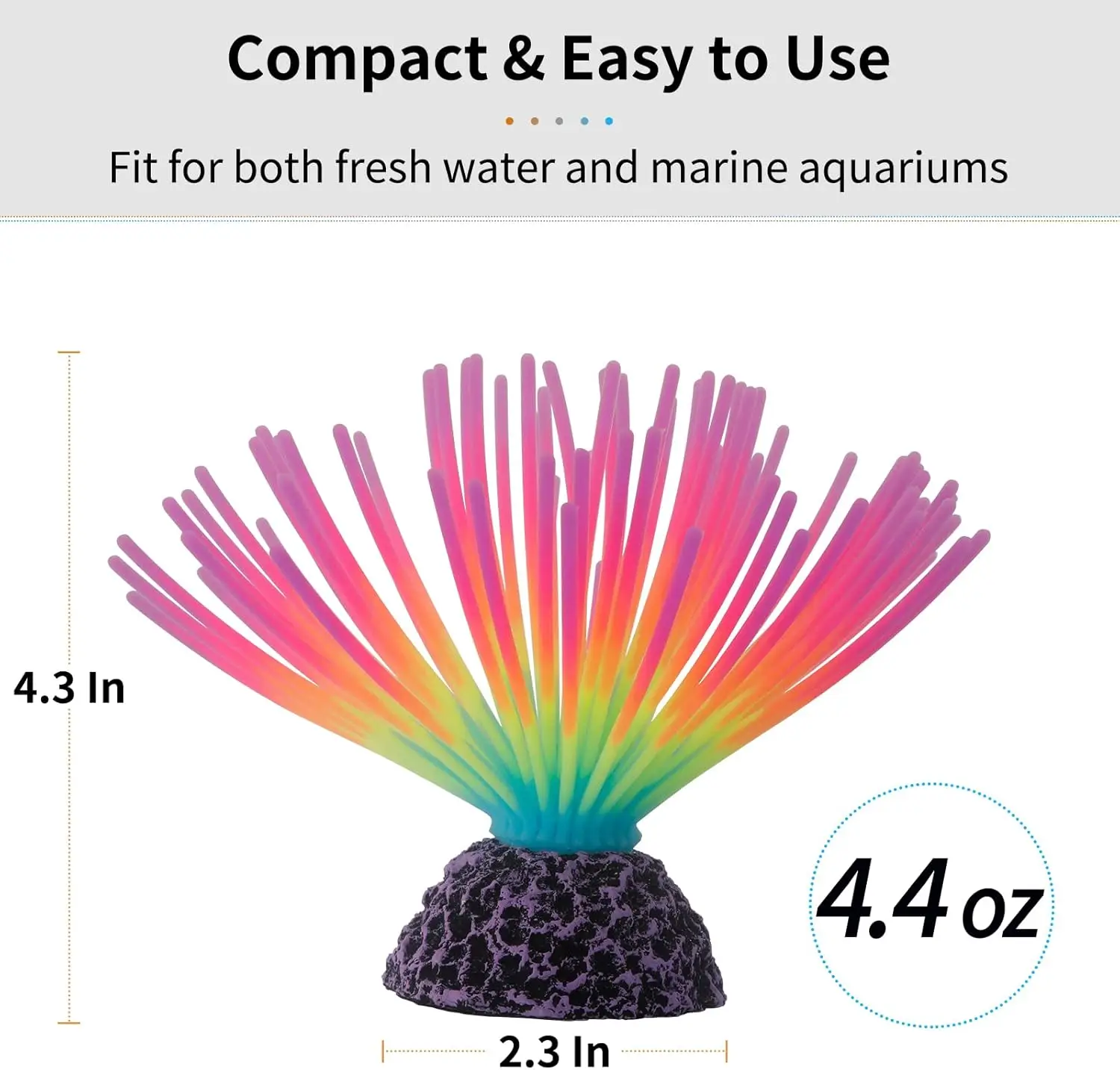 Ornamento Urchin Marinho Silicone para Aquário com Efeito Brilhante - Imagem 2