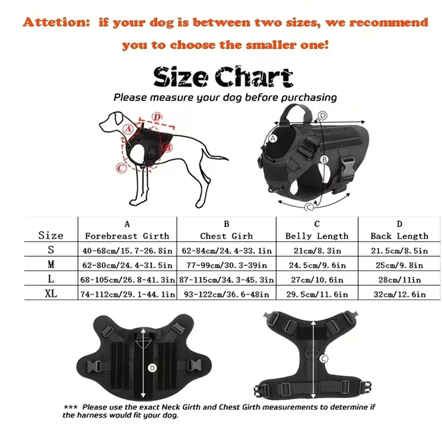Coleira Tática para Cães com Arnês e Coleira para Passeio - Imagem 2