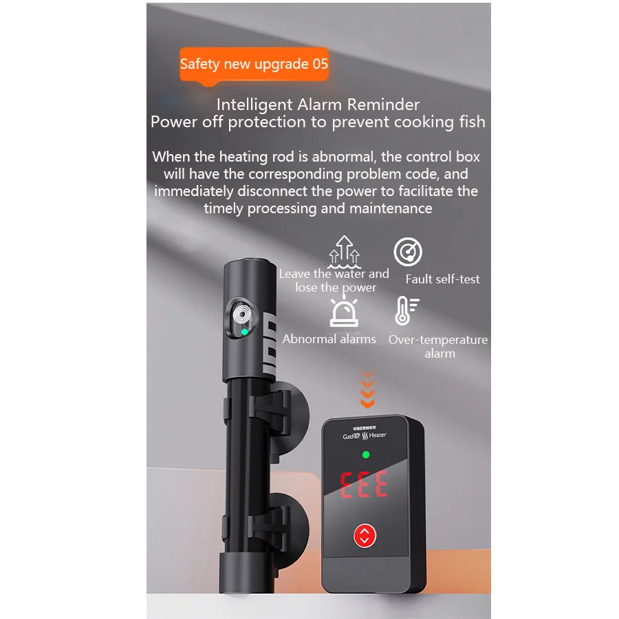 Aquecedor Aquário 200W Submersível com Termostato Digital - Imagem 4