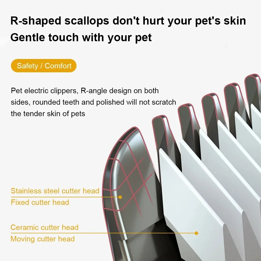 Aparador de Pelos para Cães Recarregável USB Baixo Decibel - Imagem 4